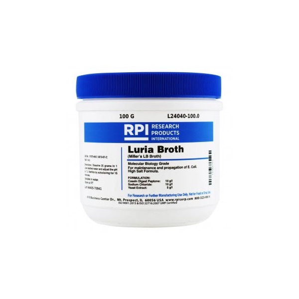Luria Broth, High Salt Formula, Powder, 100 G